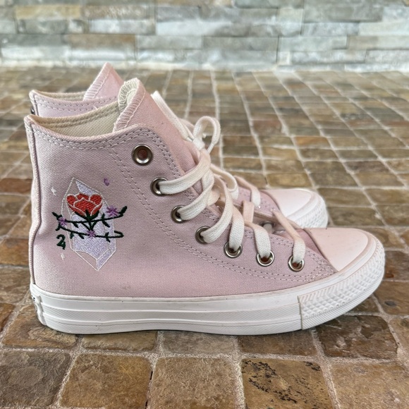 Converse Women's Soft Pink Embroidered crystals High-Tops - Picture 12 of 13